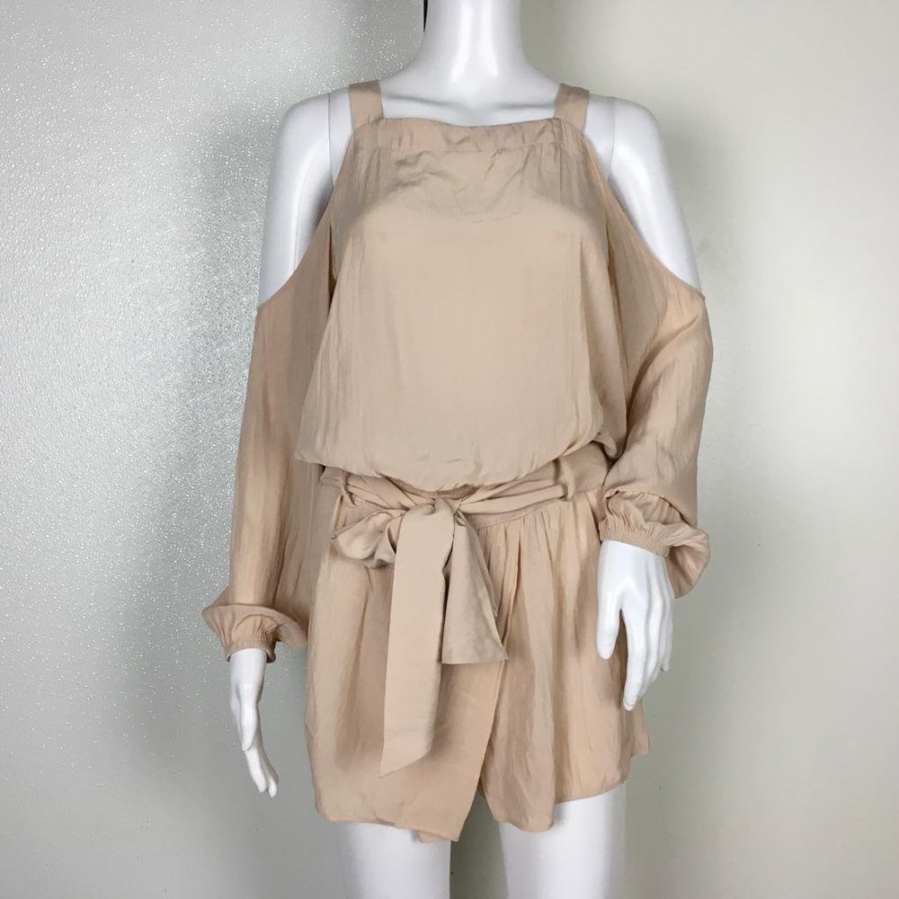 NWT Ramy Brook Women's Cold Shoulder Liliana Romper Blush Pink Sz M